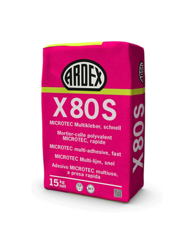 ARDEX X80S - Cemento cola rápido flexible resistente al agua y a heladas